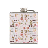 Aangepaste Monogram Coquette Schattige Girly Roze  Heupfles (Achterkant)