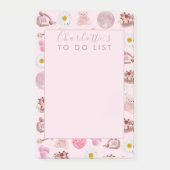 Aangepaste Monogram Coquette Schattige Girly Roze Post-it® Notes (Voorkant)