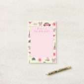 Aangepaste Monogram Coquette Schattige Girly Roze  Post-it® Notes (Op bureau)