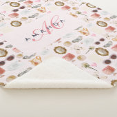 Aangepaste Monogram Coquette Schattige Girly Roze  Sherpa Deken (3/4)