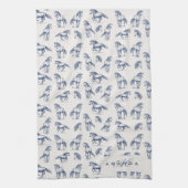 Aangepaste Monogram Coquette Schattige Girly Roze  Theedoek (Verticaal)