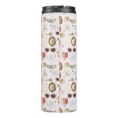 Aangepaste Monogram Coquette Schattige Girly Roze  Thermosbeker (Achterkant)