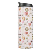 Aangepaste Monogram Coquette Schattige Girly Roze  Thermosbeker (Geroteerd rechts)