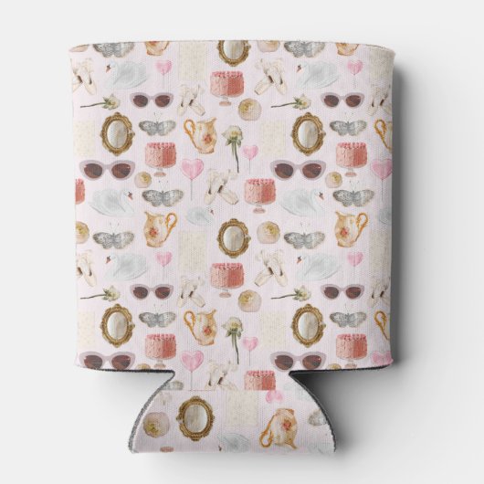 Aangepaste Monogram Coquette Schattigee Girly Sier Blikjeskoeler (Achterkant)