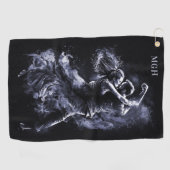 Aangepaste Monogram Dansen Paar Golfhanddoek (Horizontaal)