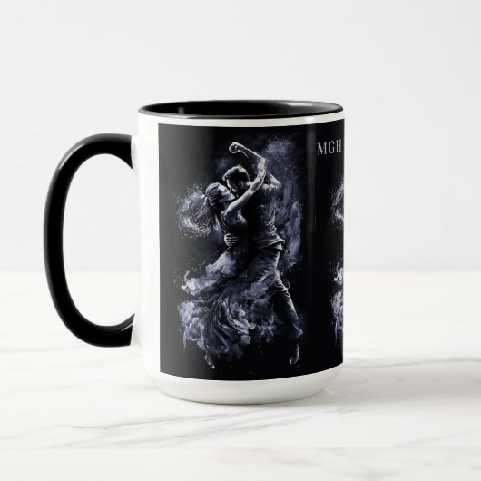Aangepaste Monogram Dansen Paar Mok (Links)