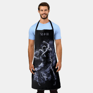 Aangepaste Monogram Dansen Paar Schort
