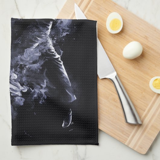 Aangepaste Monogram Dansen Paar Theedoek (Quarter Fold)