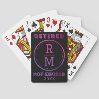 Aangepaste monogram Datum Pensionering Gast Pokerkaarten