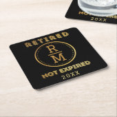 Aangepaste monogram Datum pensionering voor gasten Vierkante Kartonnen Onderzetter (Schuin)