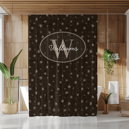 Aangepaste Monogram Douchegordijn Hand getrokken b