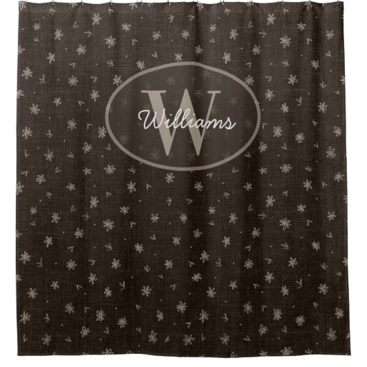 Aangepaste Monogram Douchegordijn Hand getrokken b (Voorkant)