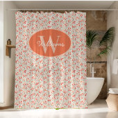 Aangepaste Monogram Douchegordijn Terracotta Bloem