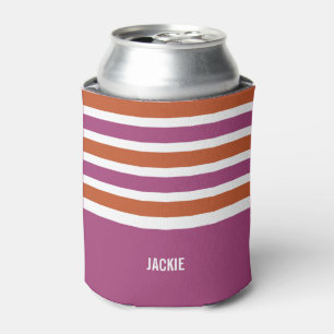 Aangepaste monogram drink-koelers voor Stripes Pat Blikjeskoeler