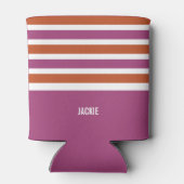 Aangepaste monogram drink-koelers voor Stripes Pat Blikjeskoeler (Achterkant)