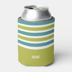 Aangepaste monogram drink-koelers voor Stripes Pat Blikjeskoeler