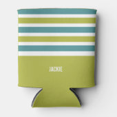 Aangepaste monogram drink-koelers voor Stripes Pat Blikjeskoeler (Voorkant)