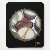 Aangepaste monogram drummer Snare Drum Drumstick m Muismat (Voorkant)