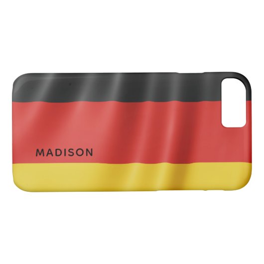 Aangepaste monogram Duitse vlag Case-Mate iPhone Case (Achterkant (Horizontaal))