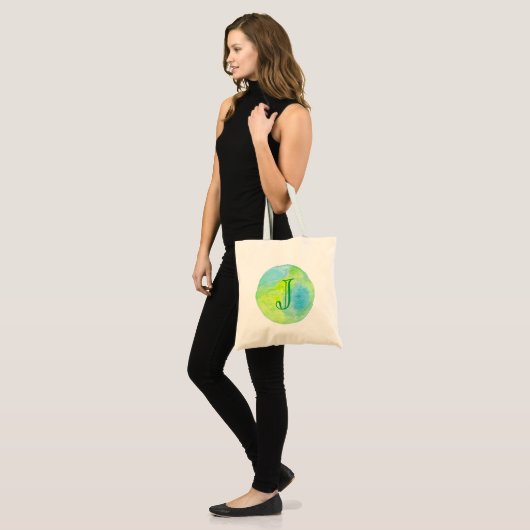 Aangepaste Monogram Earth Environment Card Canvas Tote Bag (Voorkant (model))