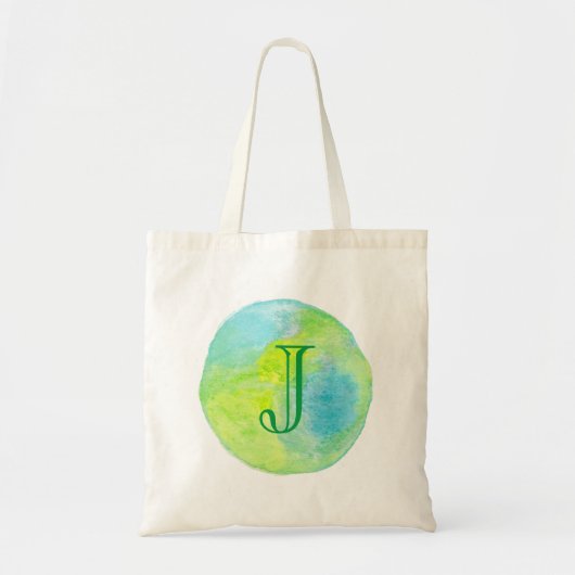 Aangepaste Monogram Earth Environment Card Canvas Tote Bag (Voorkant)