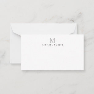 Aangepaste Monogram Eenvoudige Template Modern Notitiekaartje