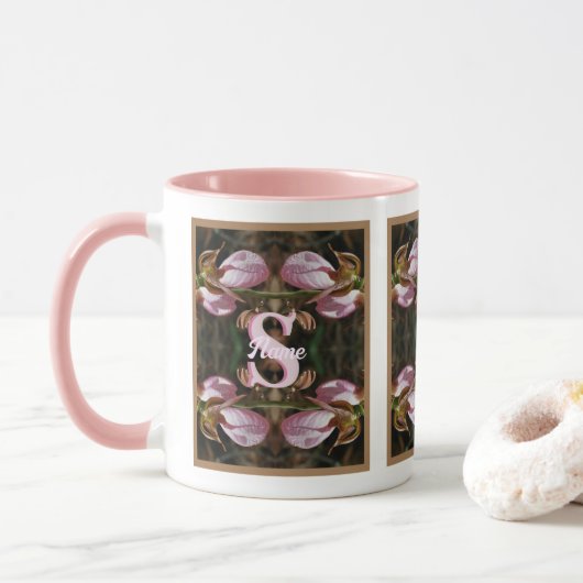 Aangepaste monogram eerste letter naam Dames Panto Mok (Met donut)