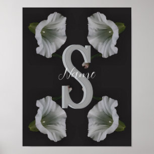 Aangepaste monogram eerste letter naam ochtendglor poster