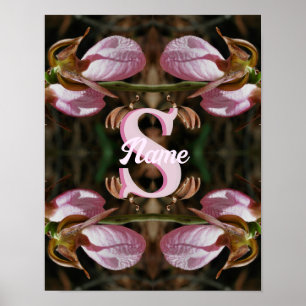 Aangepaste monogram eerste letter naam Vrouwenscho Poster