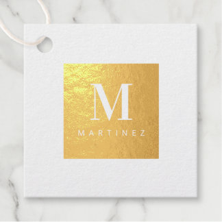 Aangepaste monogram elegante folie favor tags
