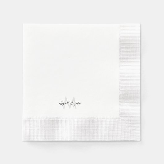 Aangepaste monogram en gecombineerde namen bruilof servet (Voorkant)
