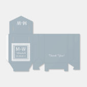 Aangepaste monogram- en kleurtrouwbonnen bedankdoosjes (Uitgevouwen)