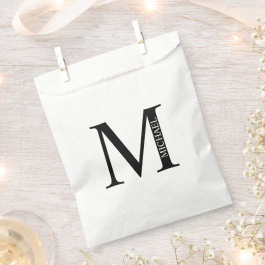Aangepaste monogram en naam Favor Bag Bedankzakje (Geknipt)
