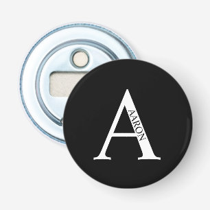 Aangepaste monogram en naam flesopening button flesopener