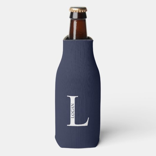 Aangepaste monogram en naam flessenkoeler flesjeskoeler (Fles Voorkant)