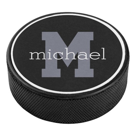Aangepaste monogram en naam hockey puck (3/4)