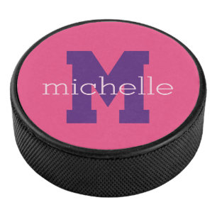 Aangepaste monogram en naam hockey puck