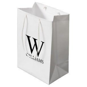 Aangepaste monogram en naam Middelgrote Gift Bag Medium Cadeauzakje