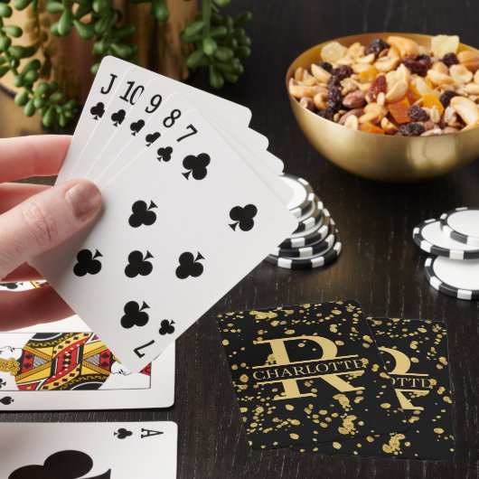 Aangepaste monogram en naam pokerkaarten (Insitu)