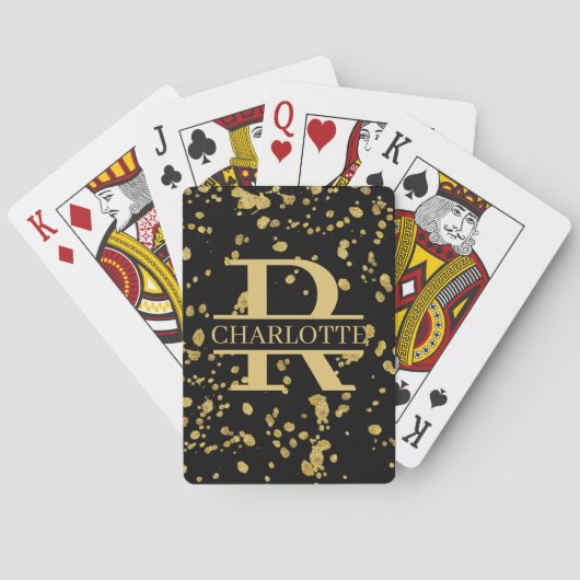 Aangepaste monogram en naam pokerkaarten (Achterkant)