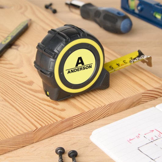 Aangepaste monogram en naam rolmaat (Houtwerk)