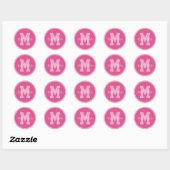 Aangepaste monogram en naam ronde sticker (Vel)