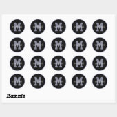 Aangepaste monogram en naam ronde sticker (Vel)