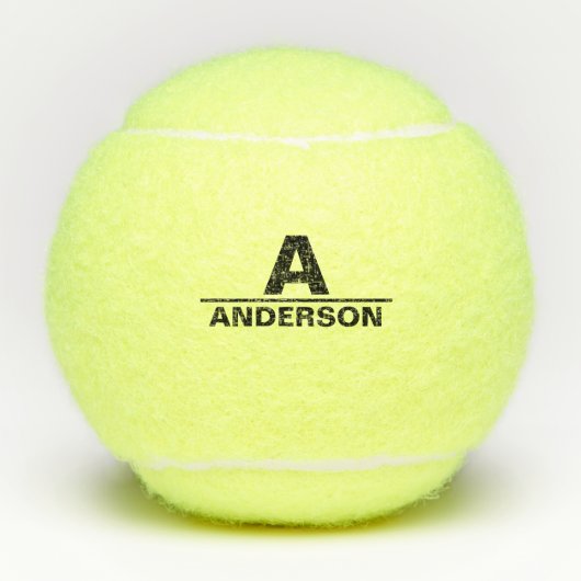 Aangepaste monogram en naam tennisballen (Voorkant)