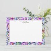 Aangepaste monogram en naam van het waterverf Leop Bedankkaart (Staand voorkant)