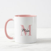 Aangepaste monogram en naam vetgedrukte kleurrijke mok (Links)
