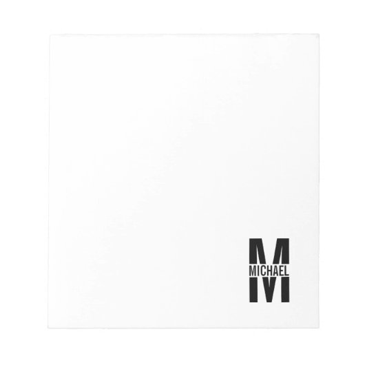 Aangepaste monogram- en naamakerij notitieblok (Voorkant)