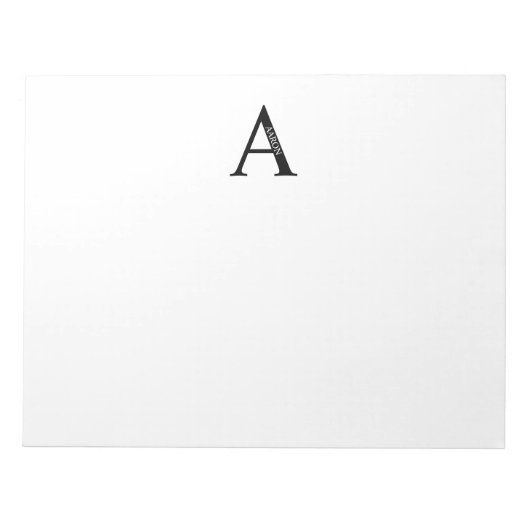 Aangepaste monogram- en naamakerij notitieblok (Voorkant)