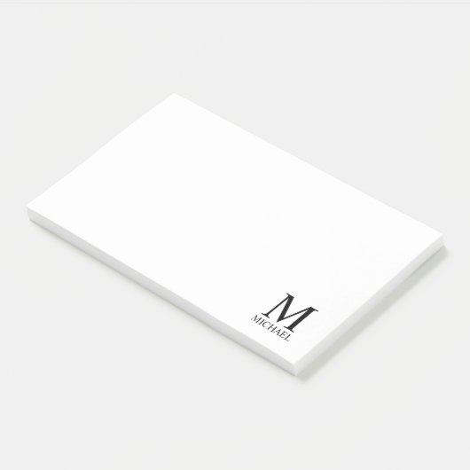 Aangepaste monogram- en naamakerij post-it® notes (Schuin)