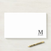 Aangepaste monogram- en naamakerij post-it® notes (Op bureau)